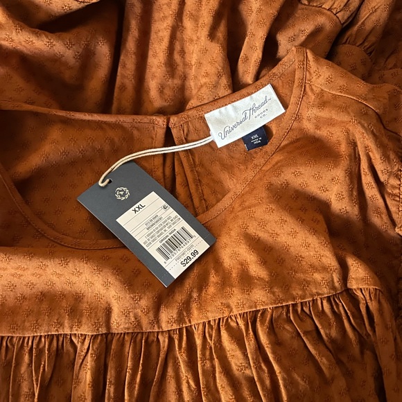 NWT Universal Thread Rust Brown Ruffled Dress XXL - Picture 3 of 3